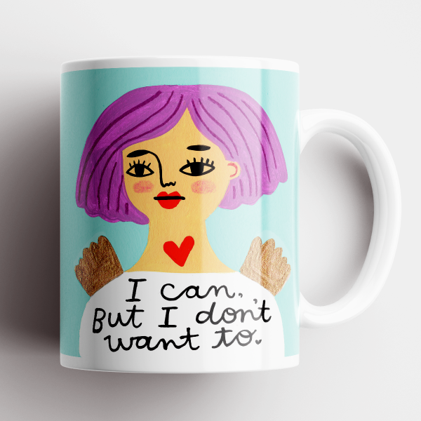 Disrupted Industries - I Can, But I Don't Want To Grumpy Angel Mug