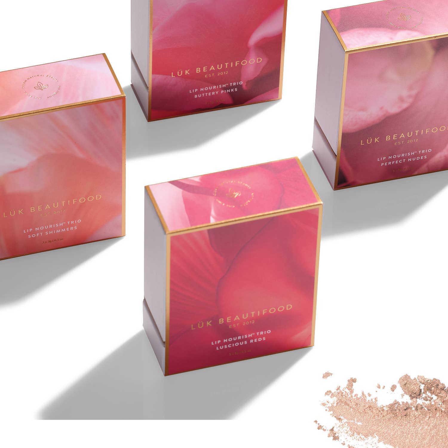 LÜK BEAUTIFOOD [🇦🇺 AUS + USA🇺🇸] - Lip Nourish Trio - Luscious Reds [PINK Packaging]