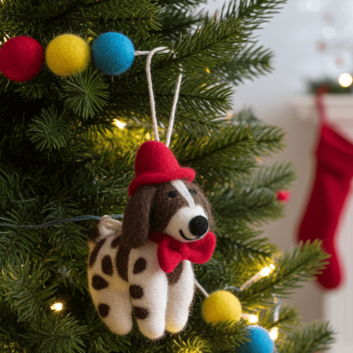 NAMASTE ARTISANS - Handmade Wool Felt Springer Spaniel Dog Ornament