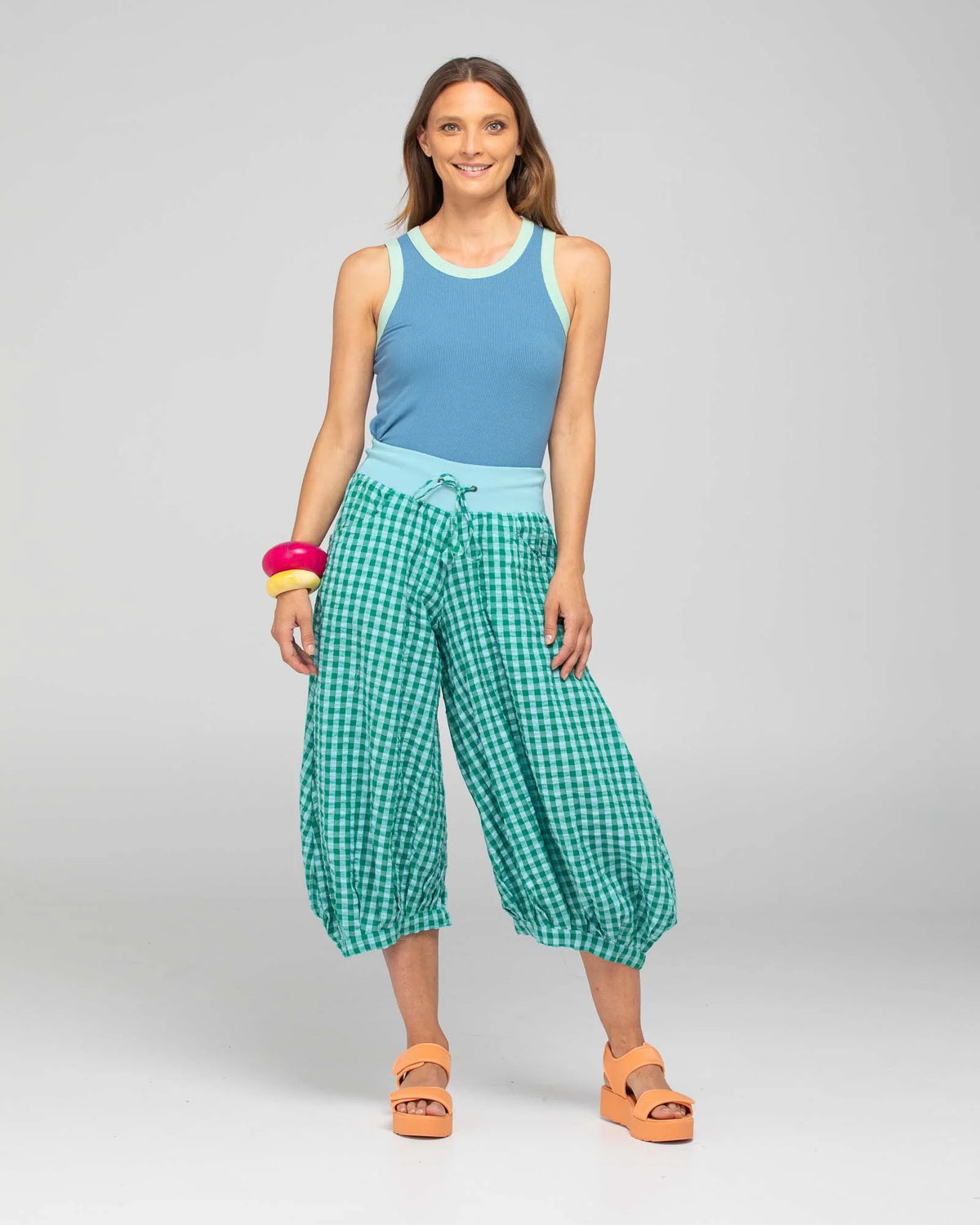 BOOM SHANKAR - GURU PANT - GREEN SEERSUCKER