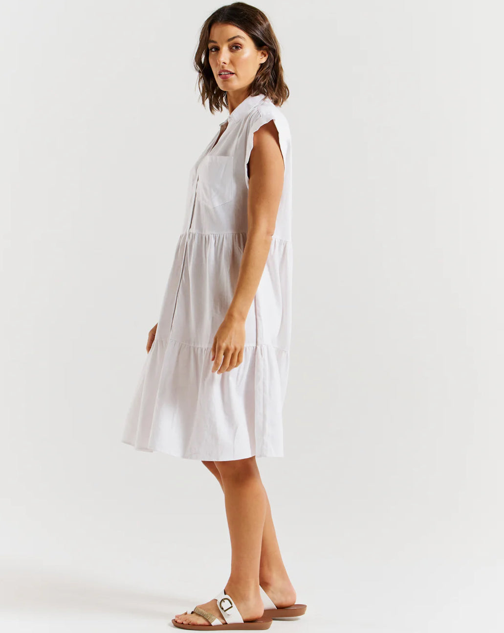 BETTY BASICS - ZURICH DRESS WHITE -0325-04