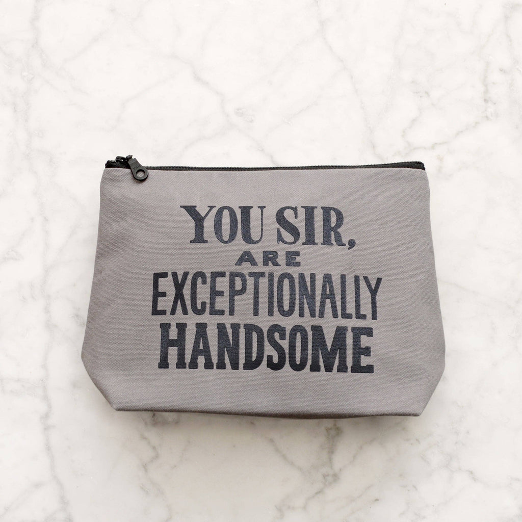 Alphabet Bags - Exceptionally Handsome - Grey Wash Bag