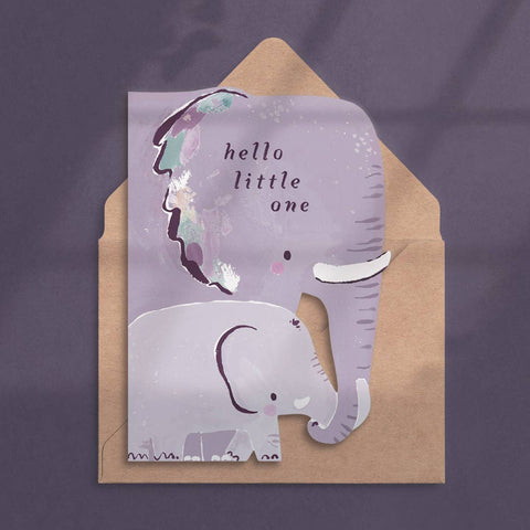 Sister Paper Co. - Elephant New Baby Card | New Parent Card | Baby Cards