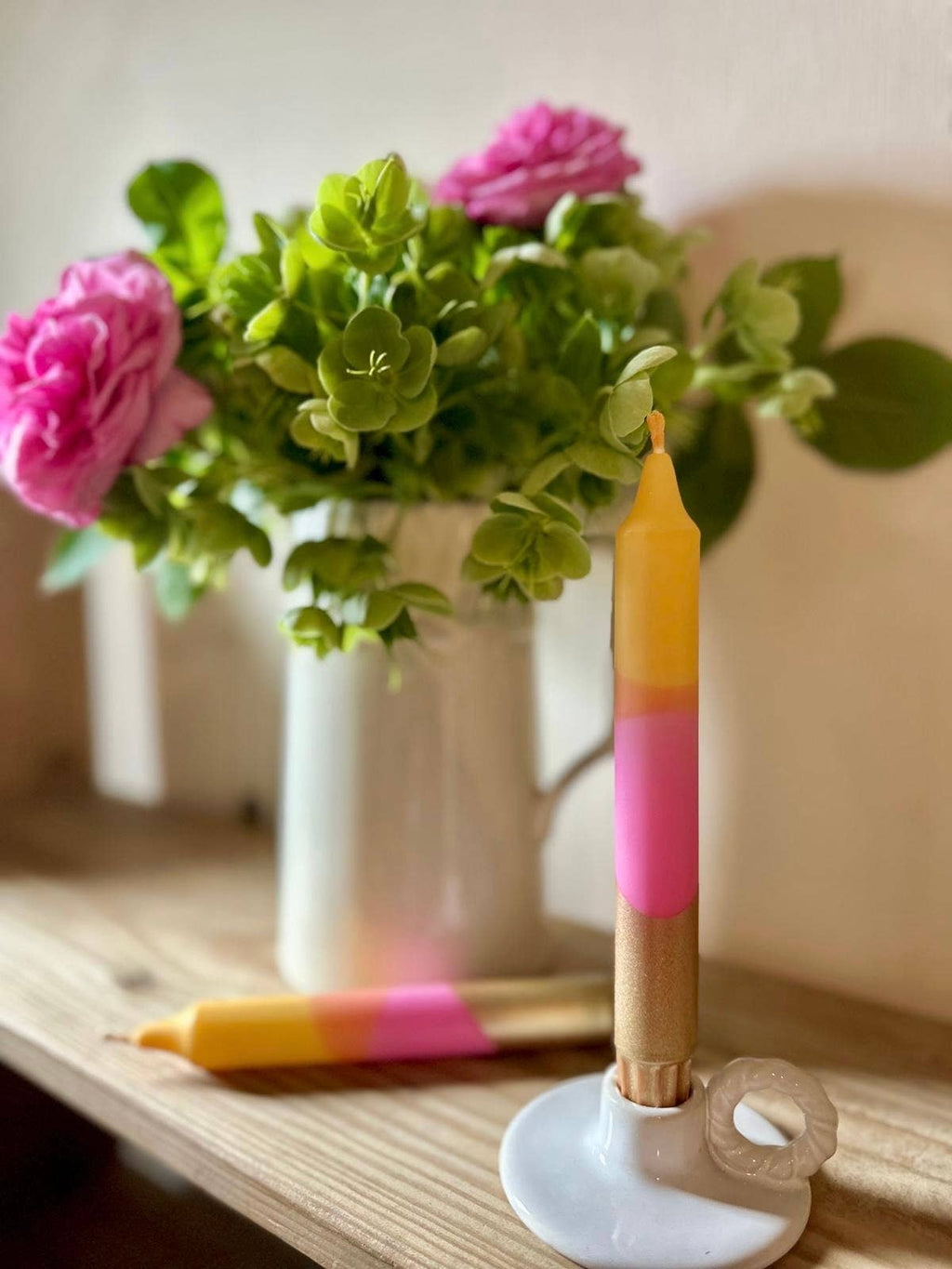 Florrie and Wren - Raspberry Lemonade Colourful Yellow Orange Pink Candle