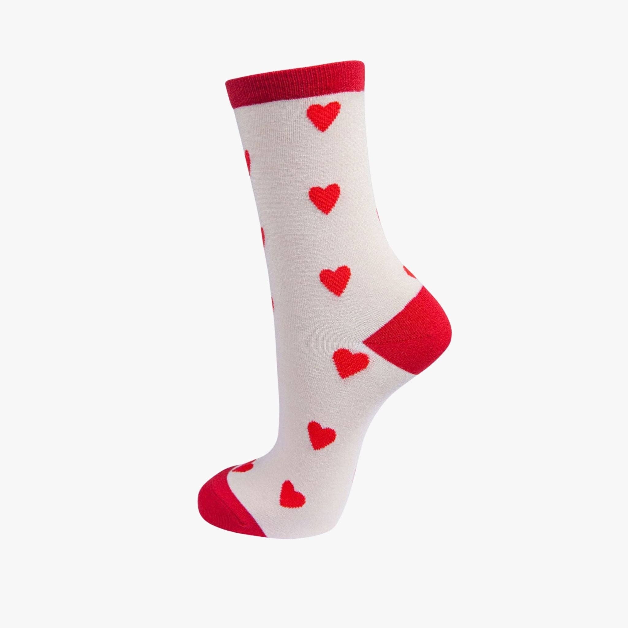 Sock Talk - Red Love Hearts Bamboo Socks Gift Set