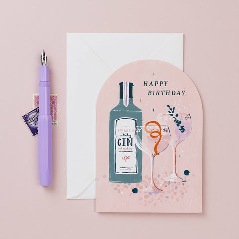 Sister Paper Co. - Happy Birthday Gin Card | Birthday Cards | Cocktail Card