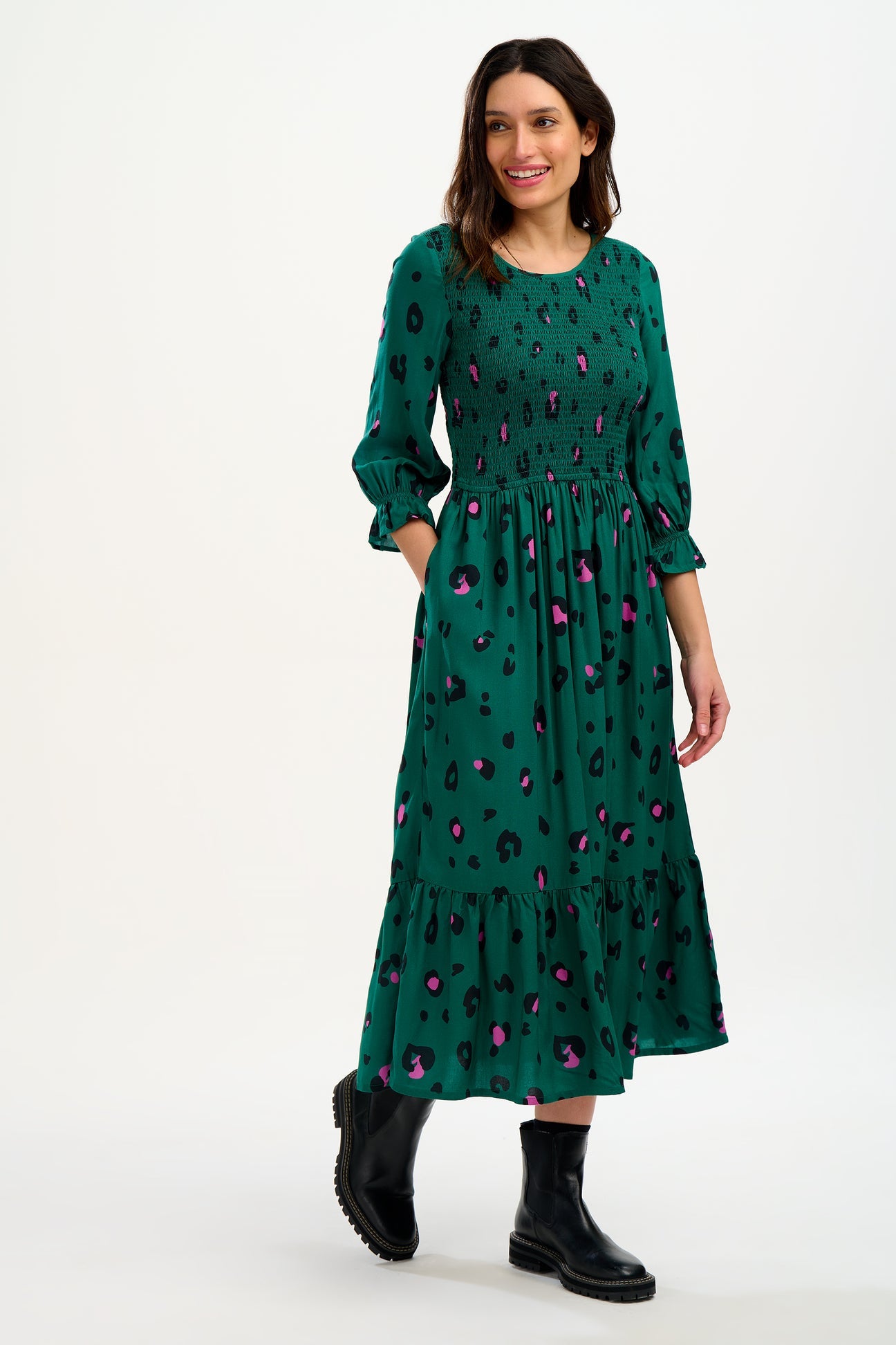 QUILL MIDI SHIRRED DRESS - SUGARHILL BRIGHTON - SS25