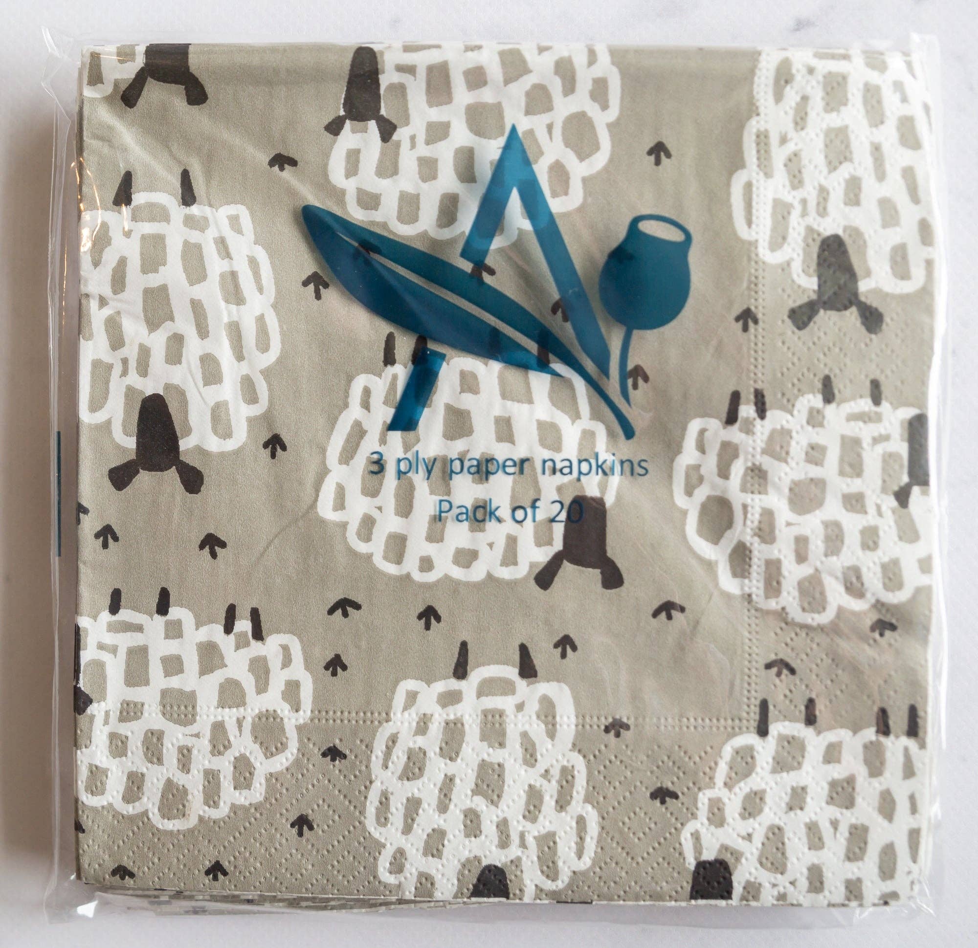 Allgifts Australia - Paper Napkins - Grey Sheep