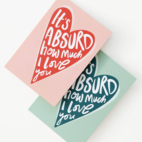 Alphabet Bags - It's Absurd - Greeting Card - Red