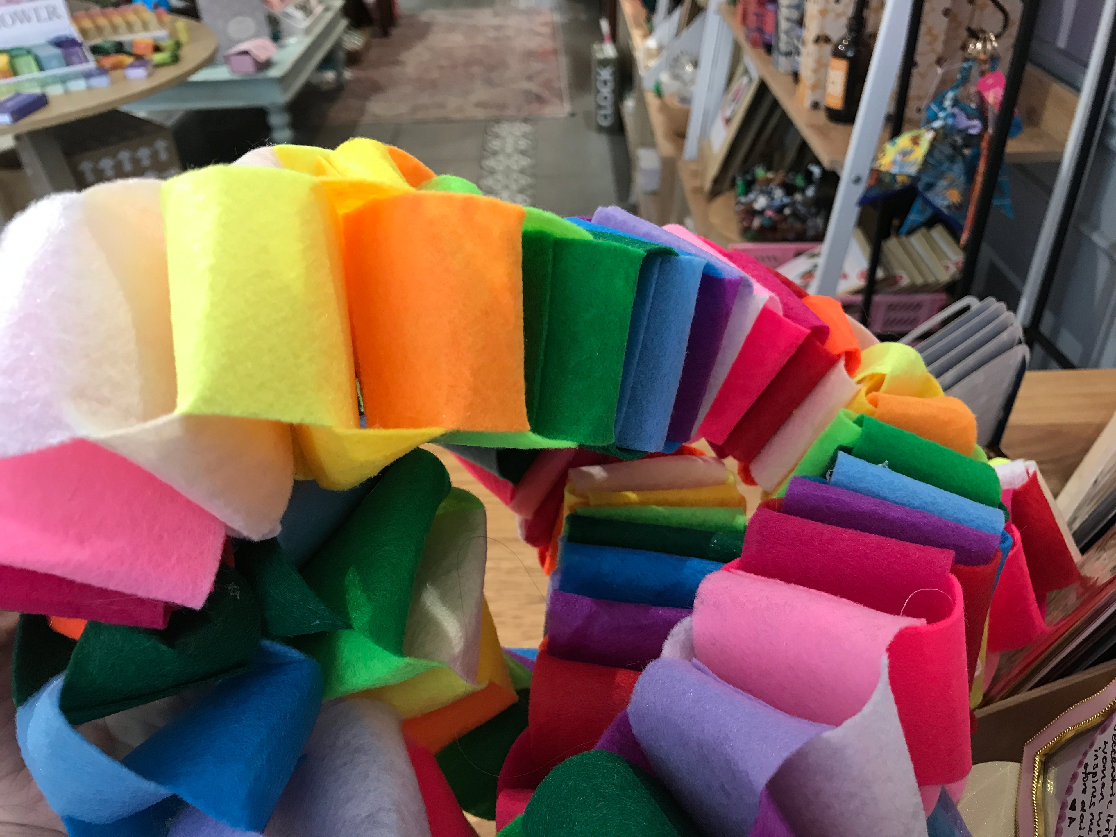 RAINBOW FELT CHAIN GARLAND $12 PER METER