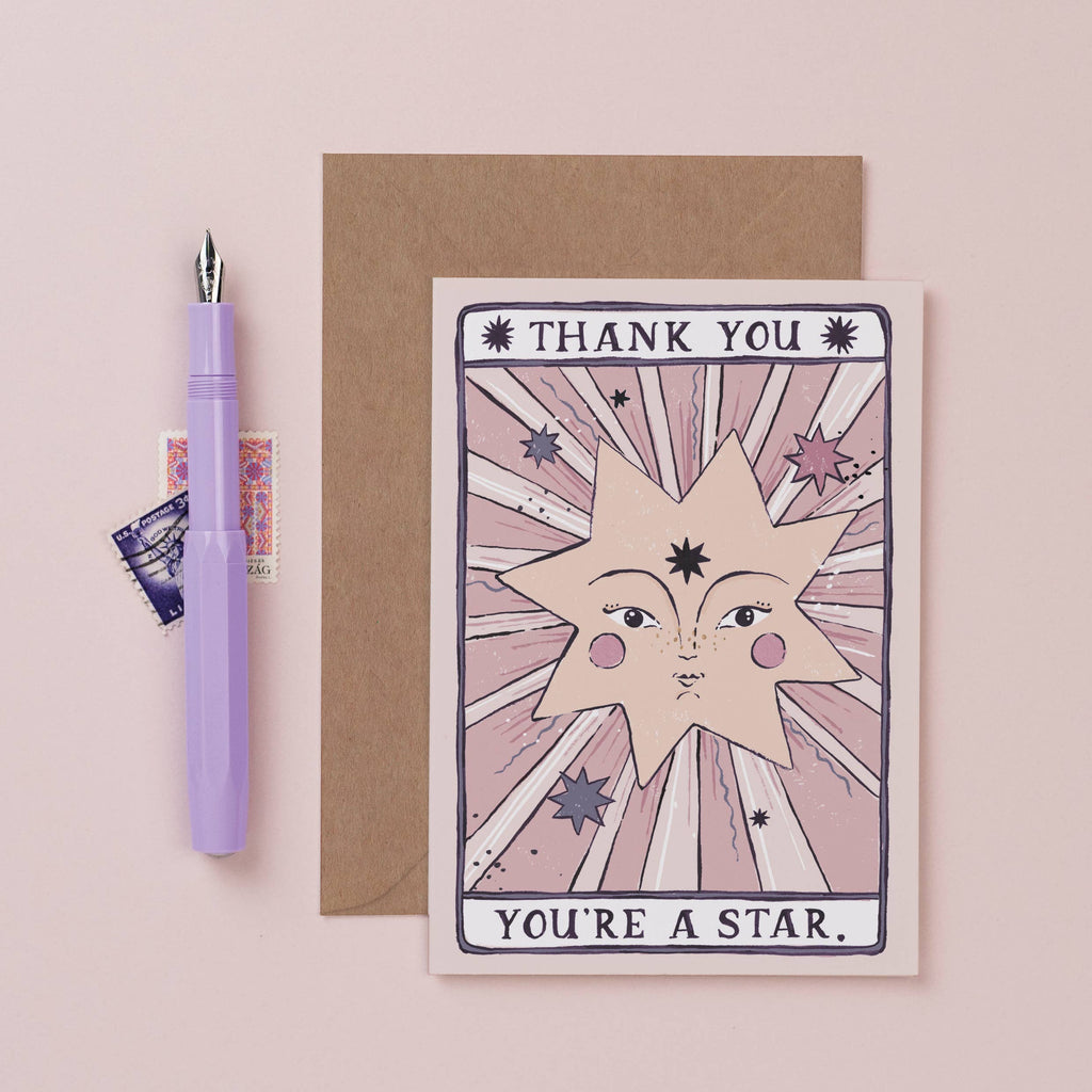 Sister Paper Co. - You're a Star Thank You Card | Thank You Cards | Tarot Card