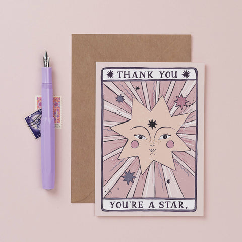 Sister Paper Co. - You're a Star Thank You Card | Thank You Cards | Tarot Card