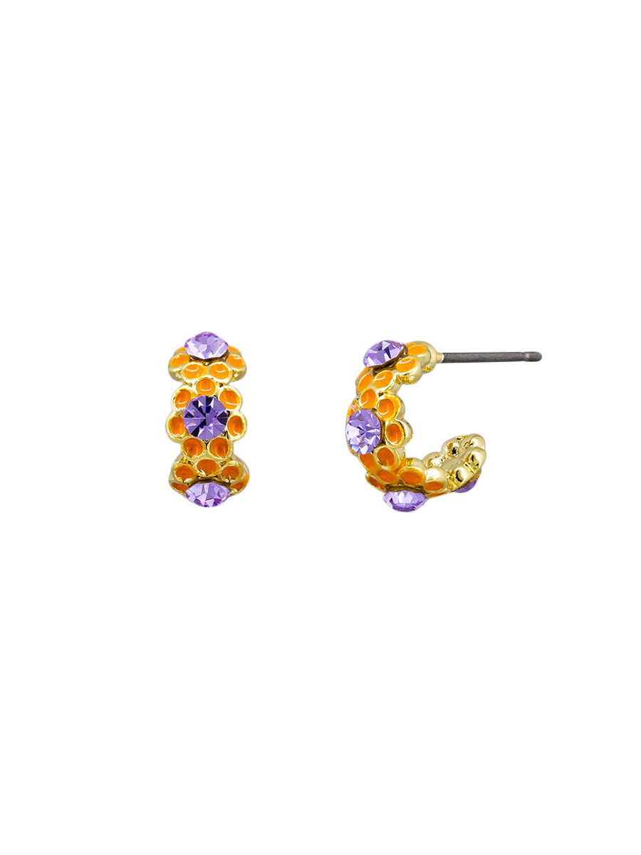 EKJ6962O ORANGE DAISY CHAIN CRYSTAL HUGGIES