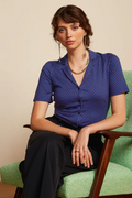 KING LOUIE - PATTY BLOUSE DITTO - EVENING BLUE 1025-02