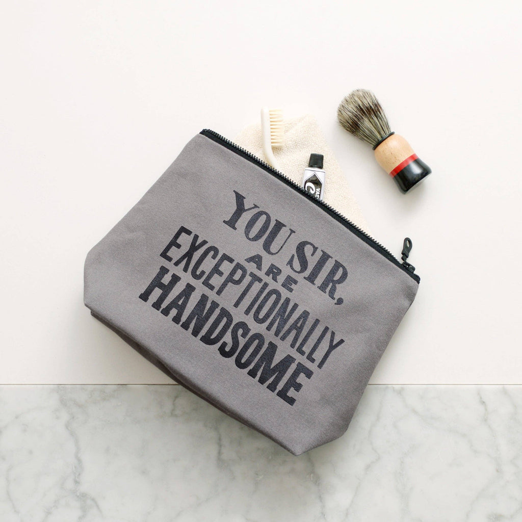 Alphabet Bags - Exceptionally Handsome - Grey Wash Bag