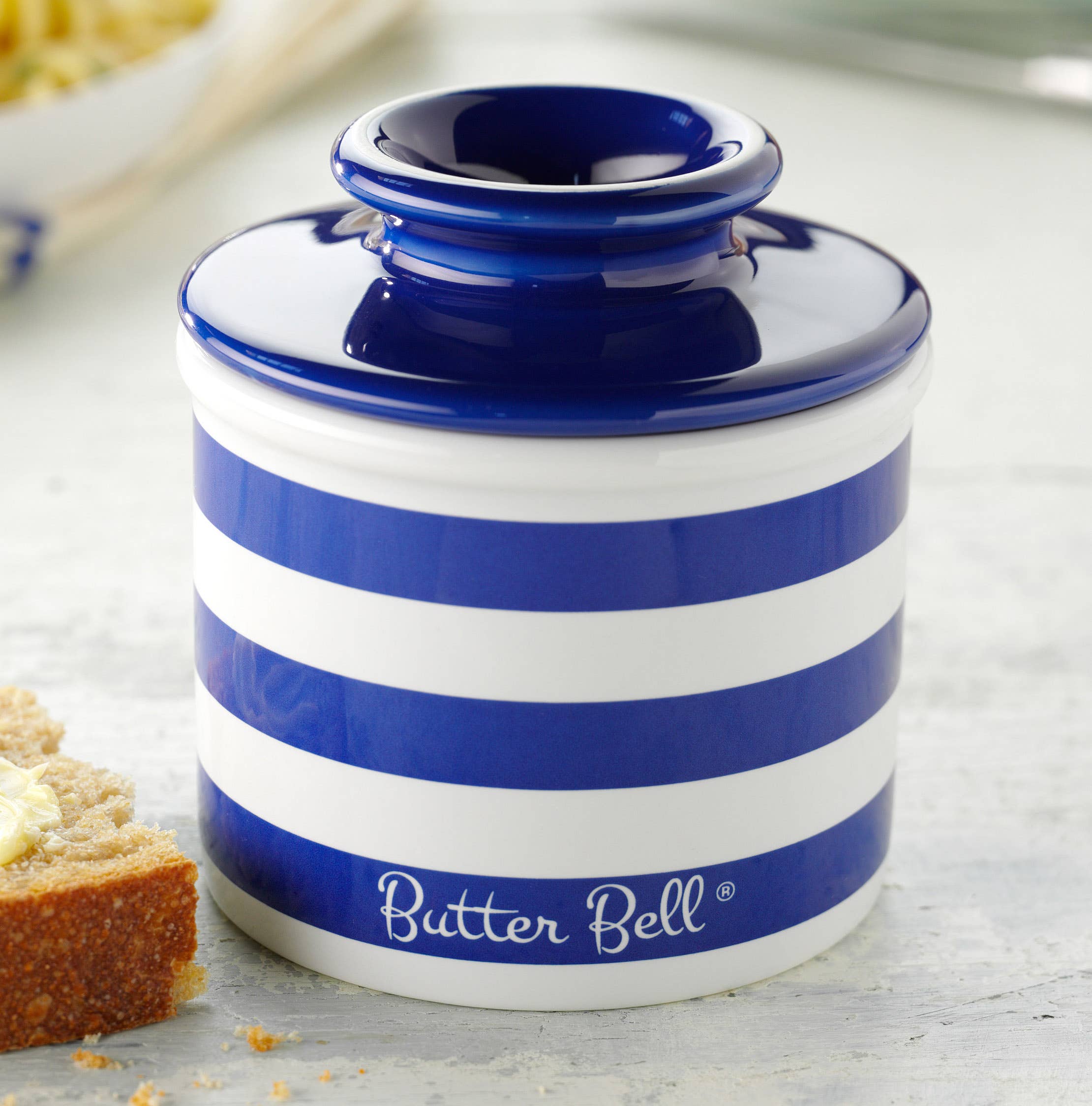 The Original Butter Bell® Crock - The Original Butter Bell® Crock - Nautical Blue Stripes