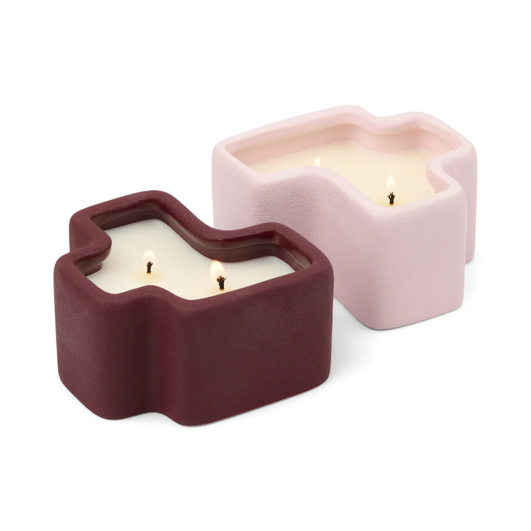 JIGSAW CANDLE SET OF TWO - WHITE & BLACK