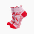Sock Talk - Lobster Women's Bamboo Trainer Socks in Soft Pink