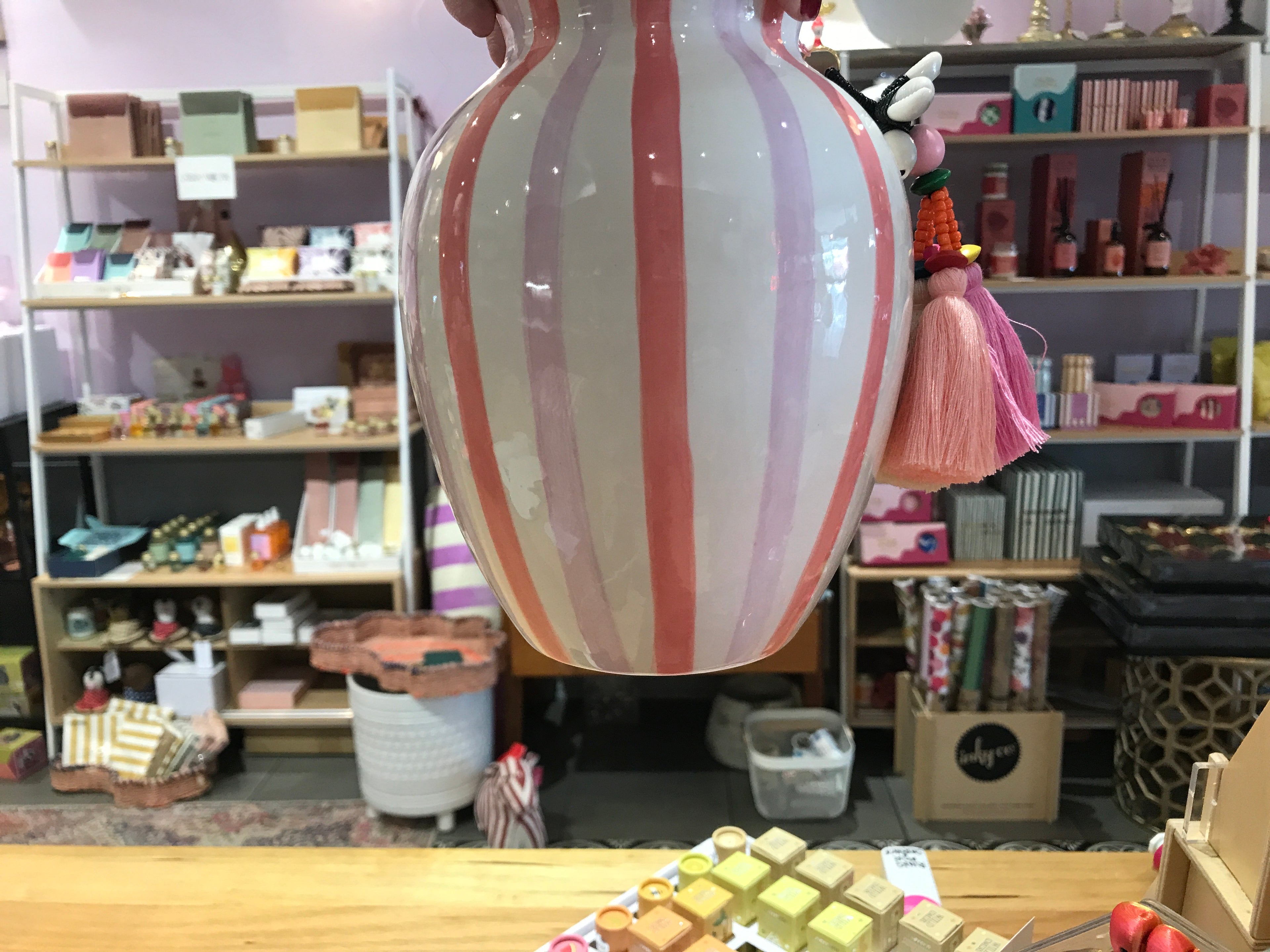 CARLA DINNAGE - PINK TASSLE VASE - LARGE