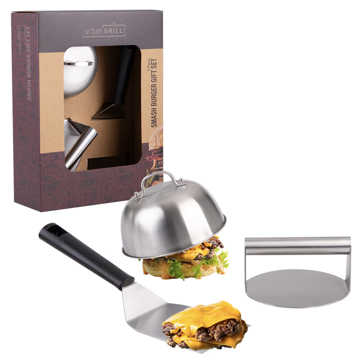 URBAN GRILL 3 PIECE SMASH BURGER GIFT SET