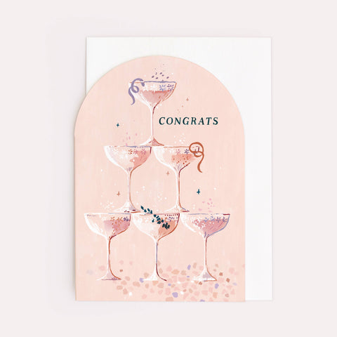 Sister Paper Co. - Champagne Congratulations Card | Engagement | Wedding Cards