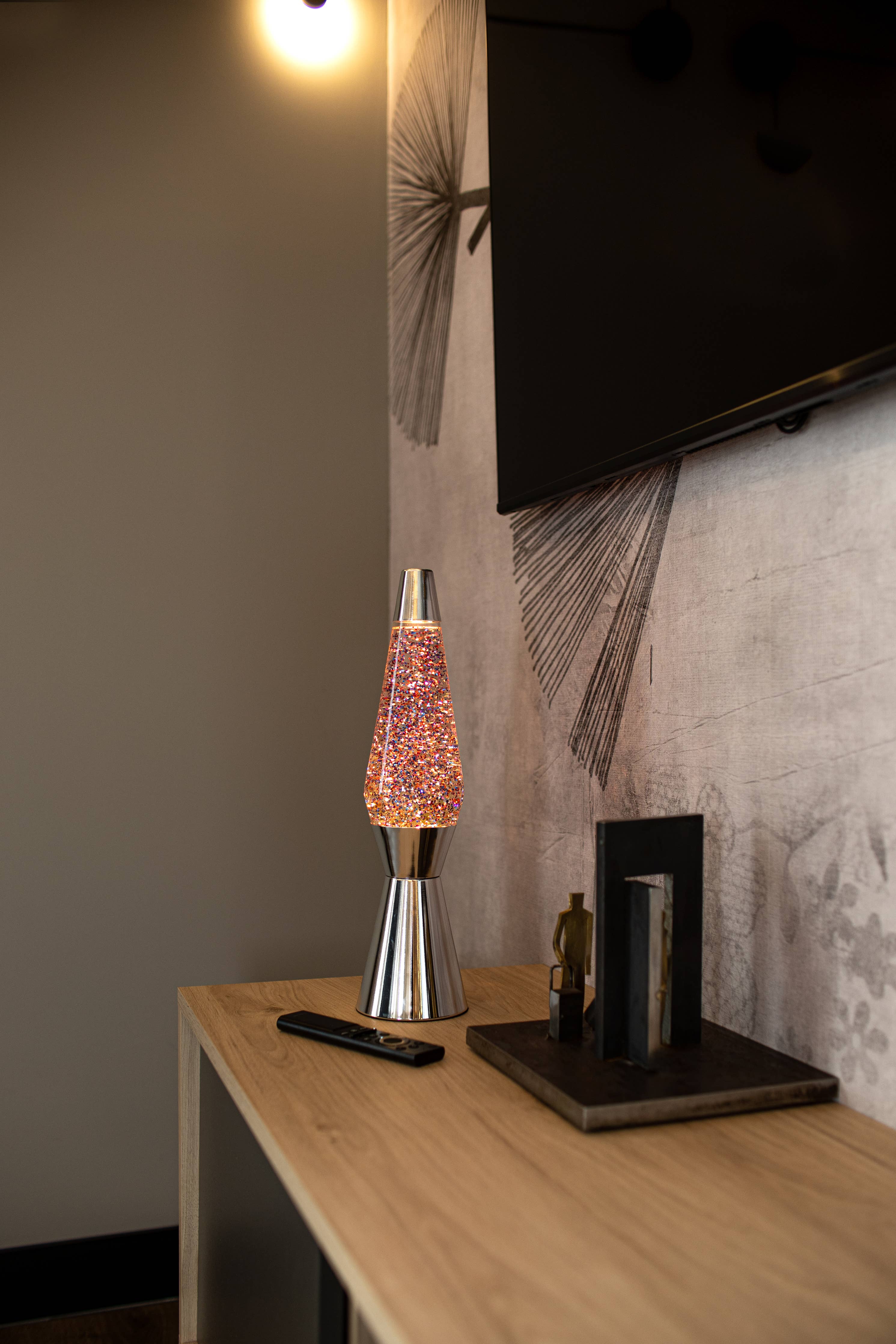 Fisura - Pink glitter bullet lava lamp (EU plug, 220-240 V)