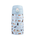 Oasis Stainless Steel Double Wall Insulated Kid's Drink Bottle w/ Sipper Straw 400ml (Puppy Dogs)