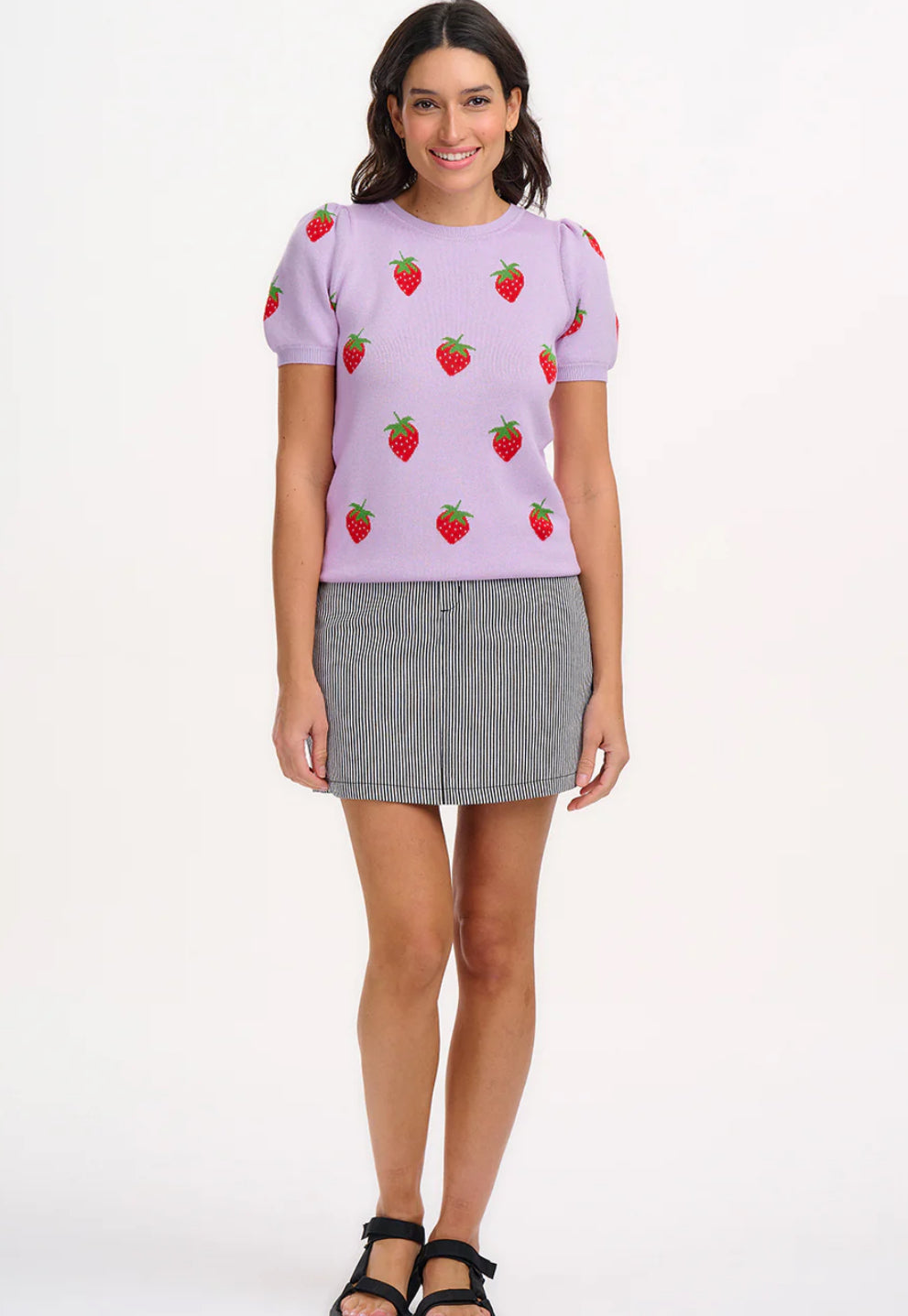 Dominique Knit Top - Lilac, Summer Strawberry