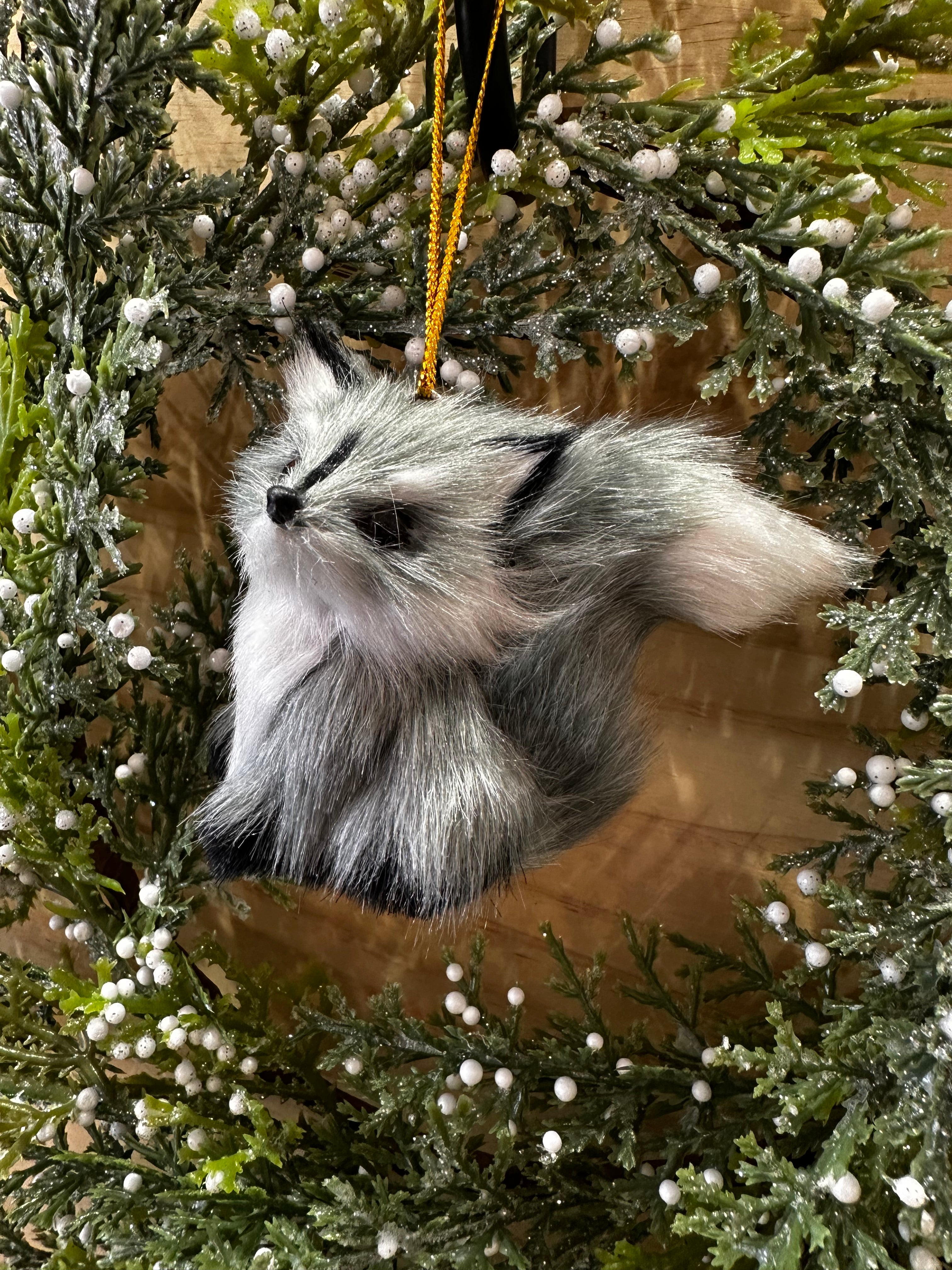 FOX HANGING ORNAMENT GREY - 2024