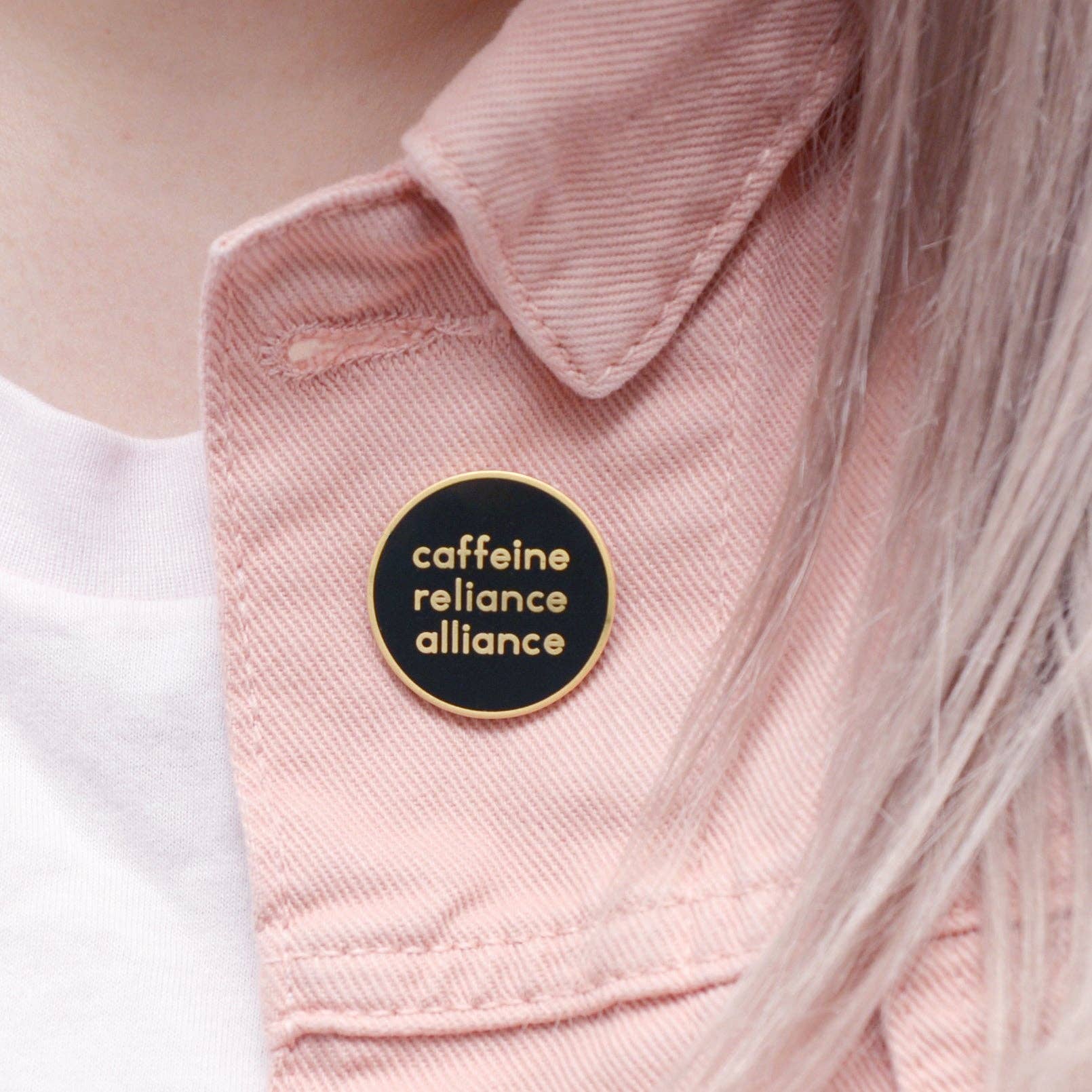 Alphabet Bags - Caffeine Reliance Alliance - Enamel Pin