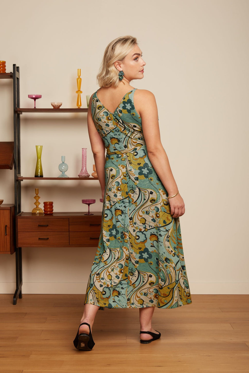 HAZEL DRESS FRENZY - DUSTY TURQUOISE - KING LOUIE - 0325-02