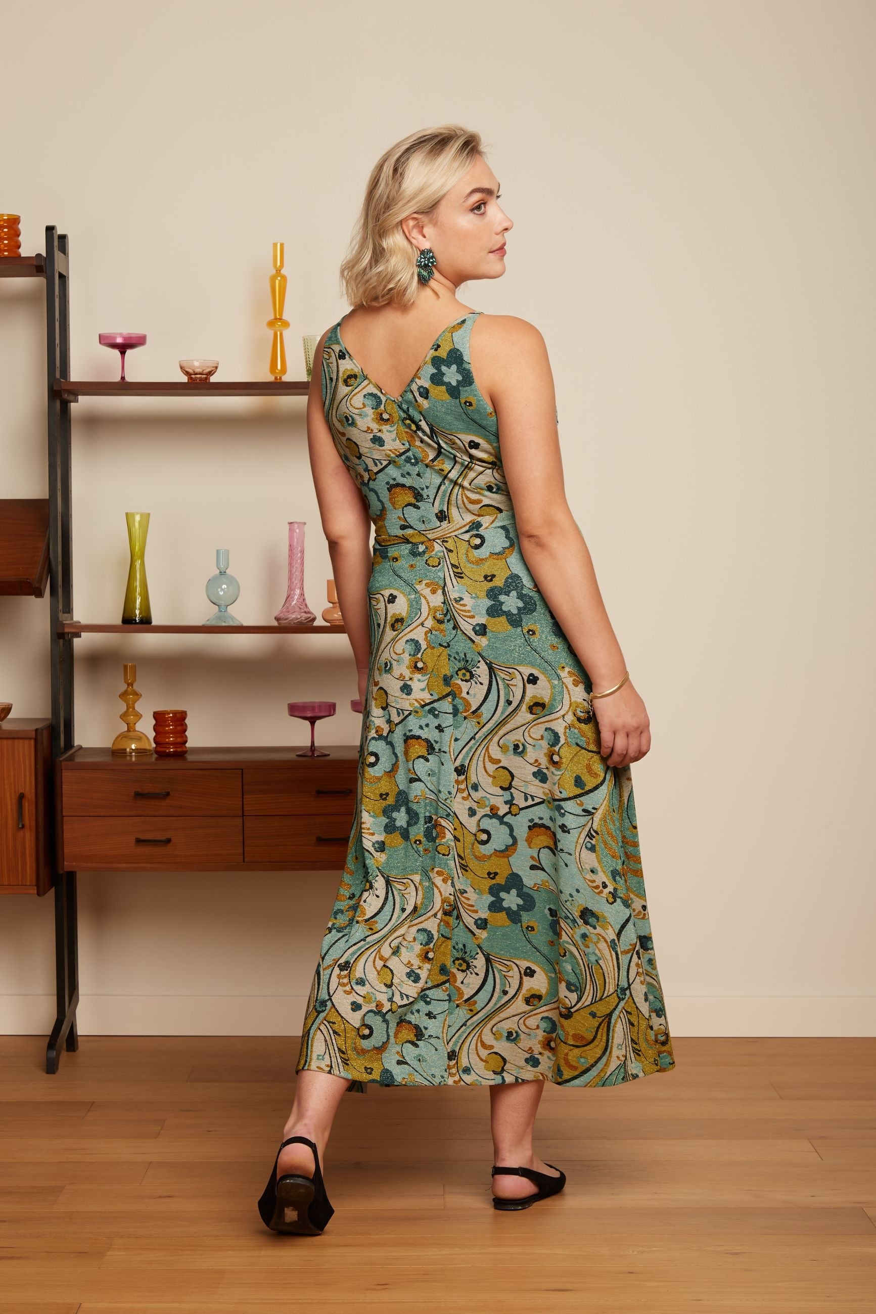 HAZEL DRESS FRENZY - DUSTY TURQUOISE - KING LOUIE - 0325-02