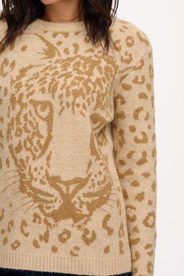 ABALINA JUMPER CREAM LEOPARD SUGARHILL BRIGHTON 0925-01