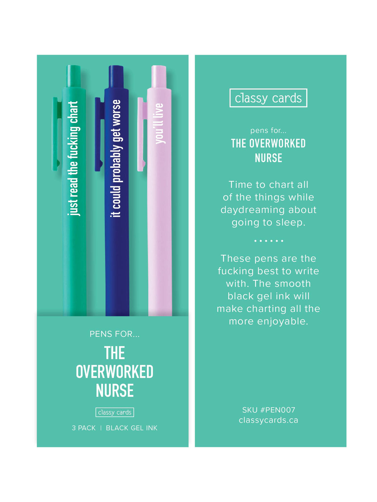 Classy Cards Creative - Overworked Nurse Pens