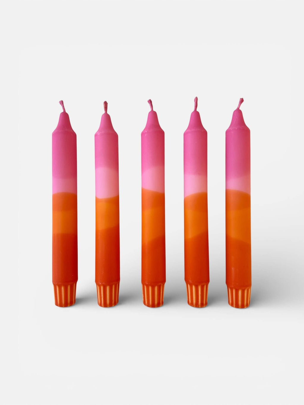 Florrie and Wren - Colourful ‘Sunset’ Hand Dipped Orange & Pink Dinner Candles
