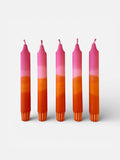 Florrie and Wren - Colourful ‘Sunset’ Hand Dipped Orange & Pink Dinner Candles