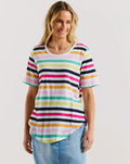 BETTY BASICS - ARIANA TEE - RAINBOW STRIPE