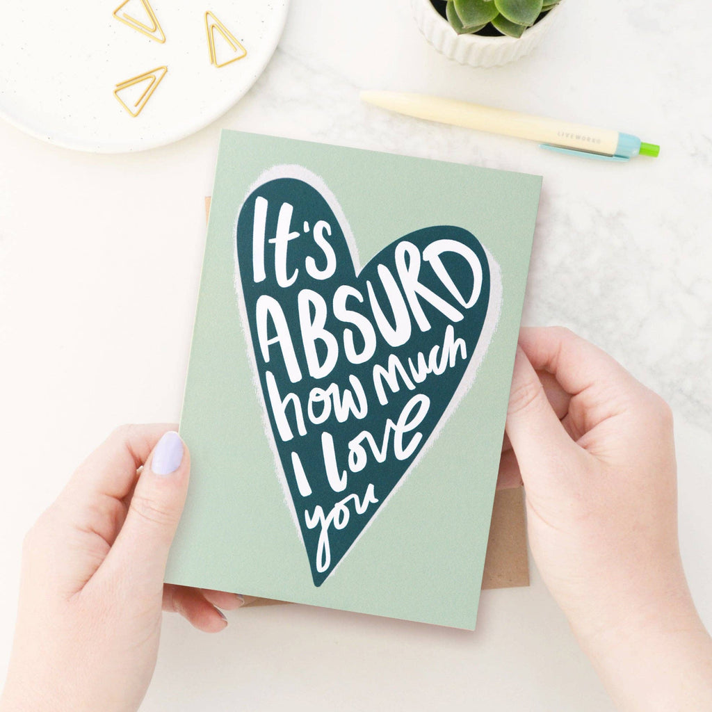 Alphabet Bags - It's Absurd - Greeting Card - Teal