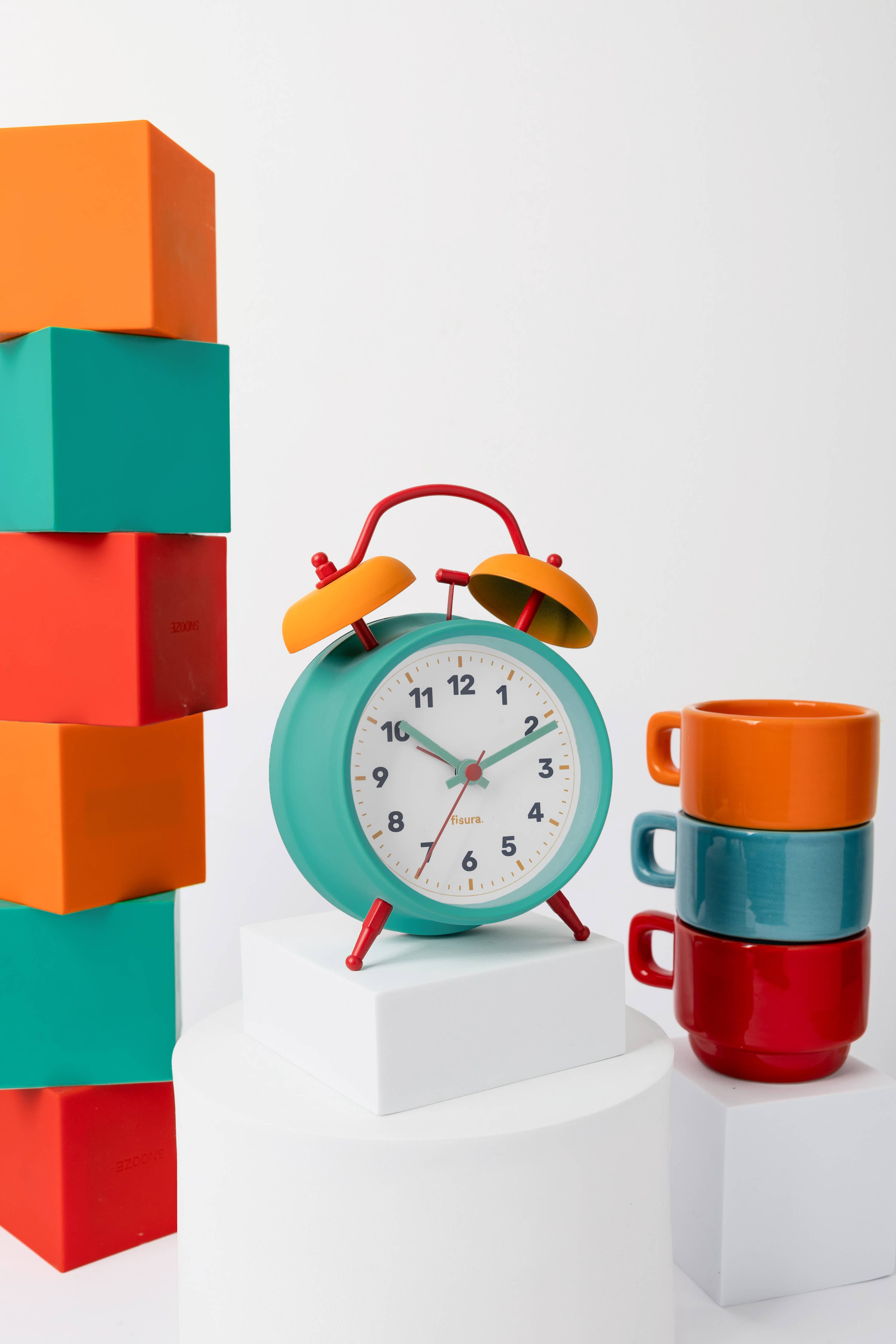Fisura - Retro Blue and Yellow Alarm Clock