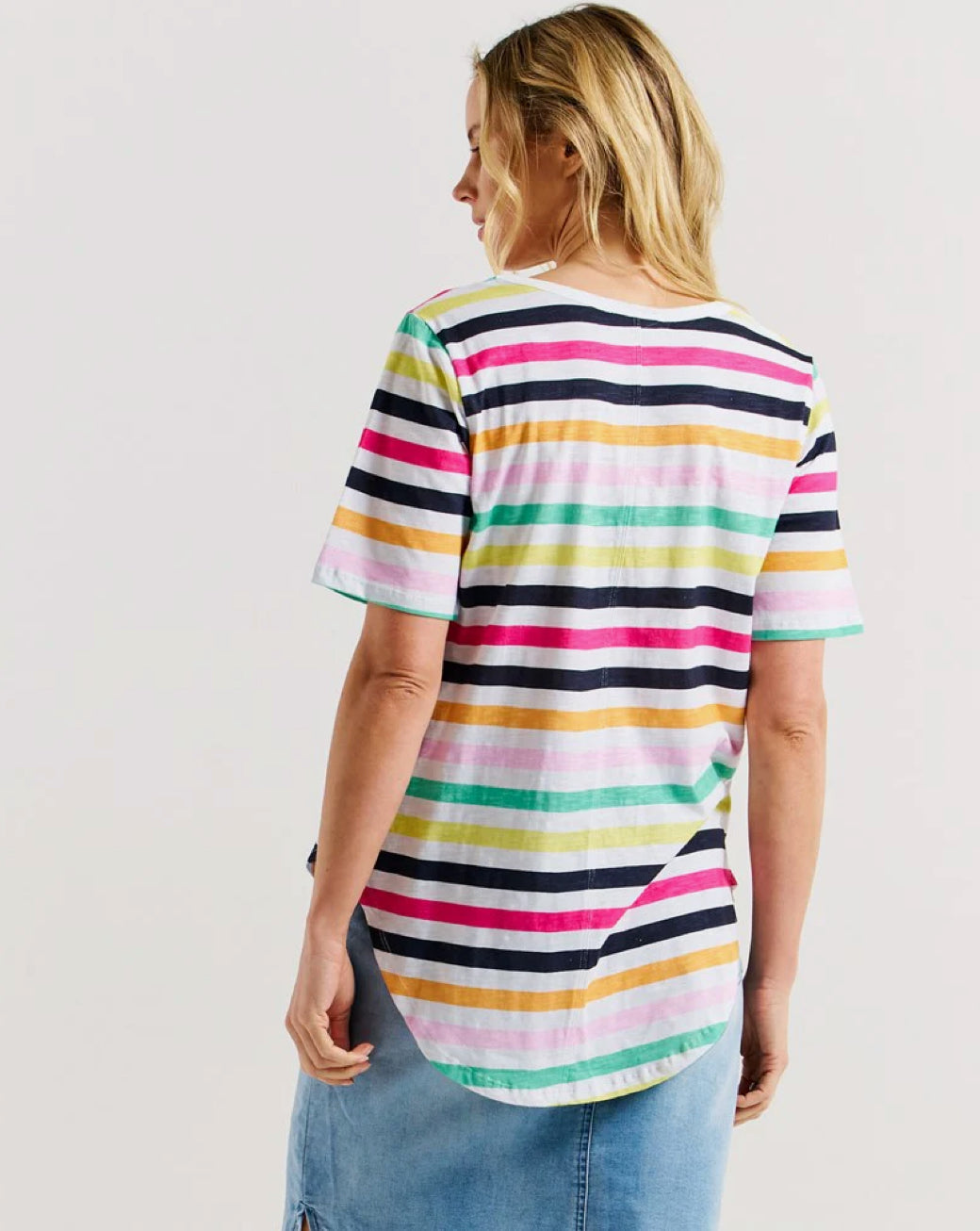 BETTY BASICS - ARIANA TEE - RAINBOW STRIPE - 0325-01