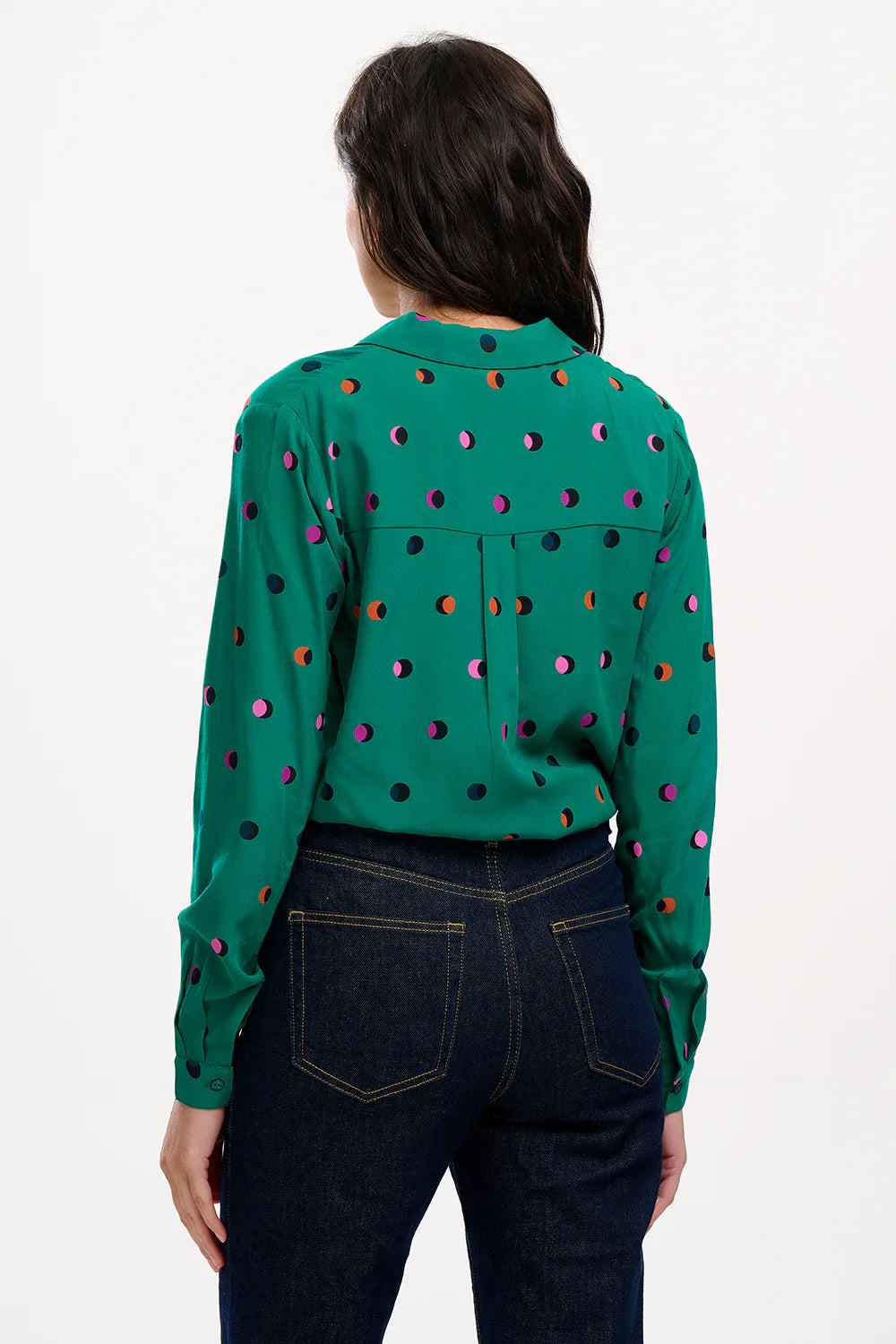 BRETTA SHIRT GREEN RAINBOW SHADOW POLKA - SUGARHILL BRIGHTON - AW25