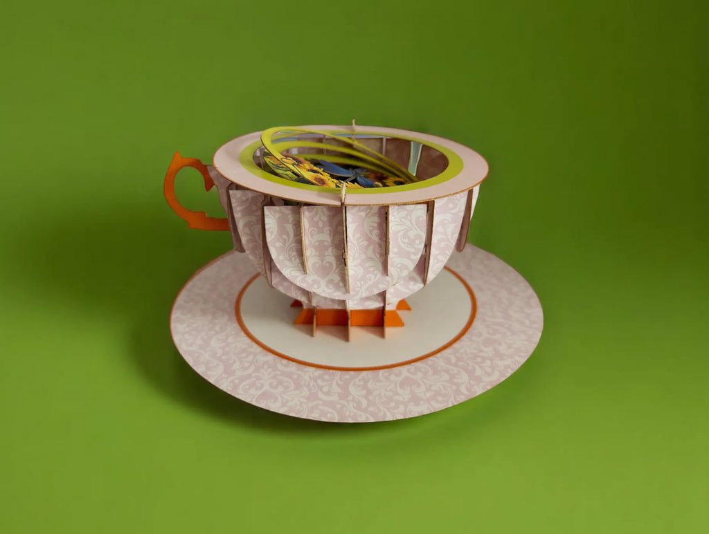 Alljoy Design - A cup of tea pop up card - Sunflowers