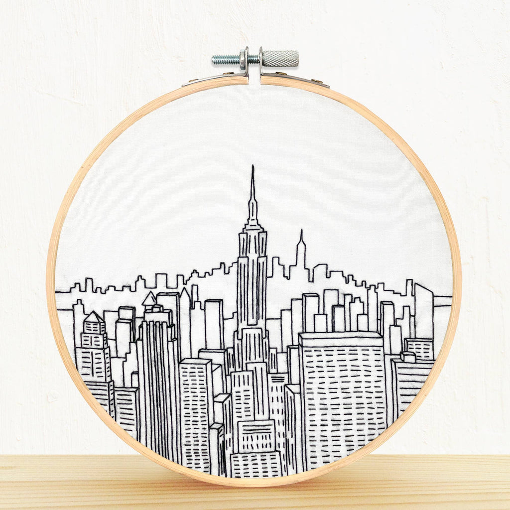 Embroidery and Sage - Top of The Rock, New York City - full embroidery kit