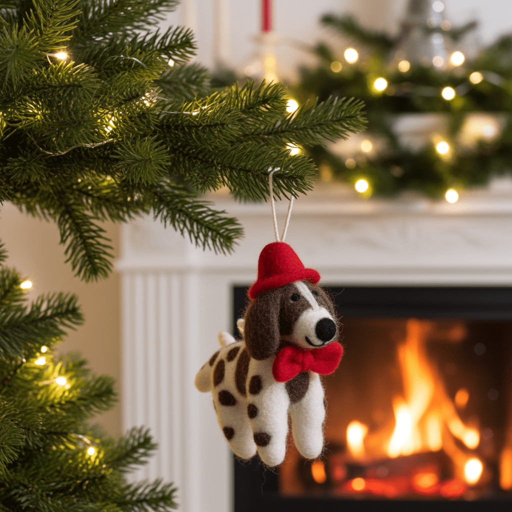 NAMASTE ARTISANS - Handmade Wool Felt Springer Spaniel Dog Ornament
