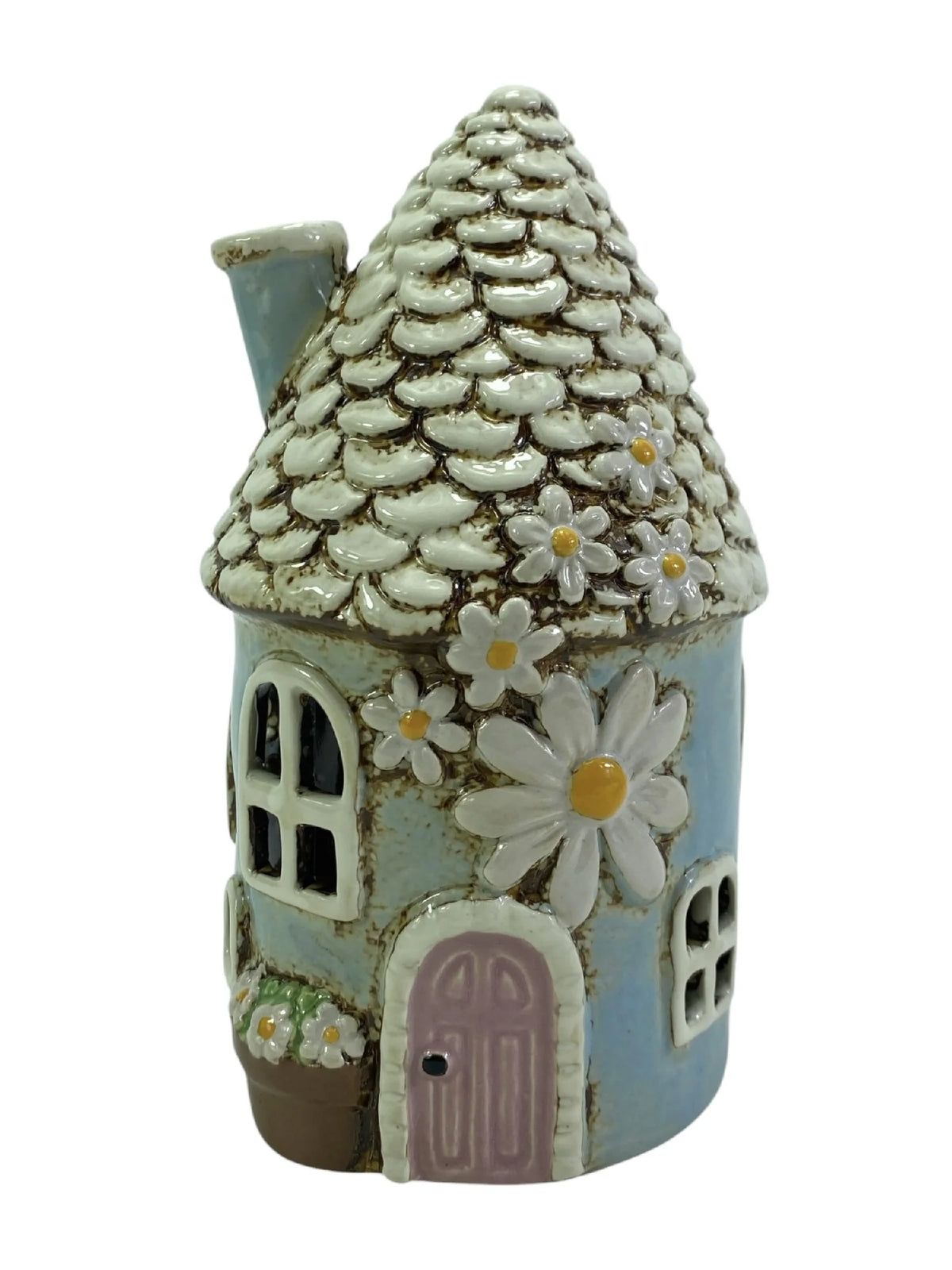Blue Daisy Cottage Tealight Holder