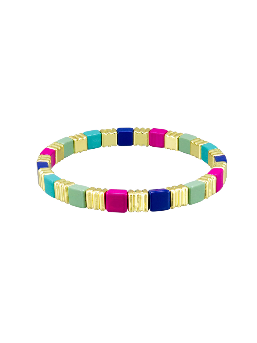 BJ2647 BURGUNDY TILE BRACELET