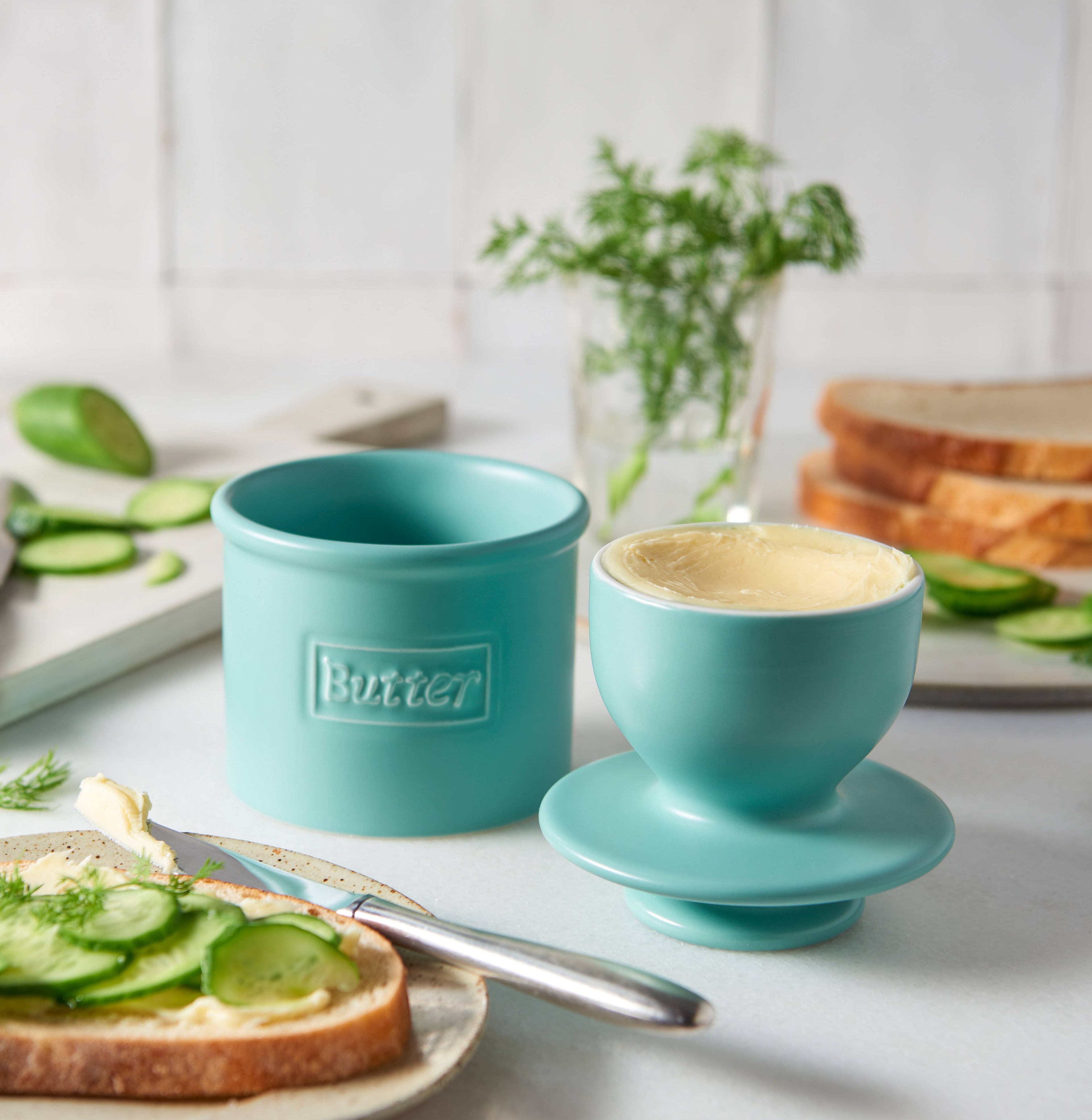 The Original Butter Bell® Crock - The Original Butter Bell® Crock - Cafe Matte Aqua