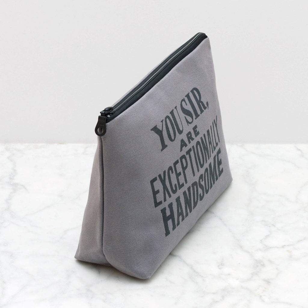 Alphabet Bags - Exceptionally Handsome - Grey Wash Bag