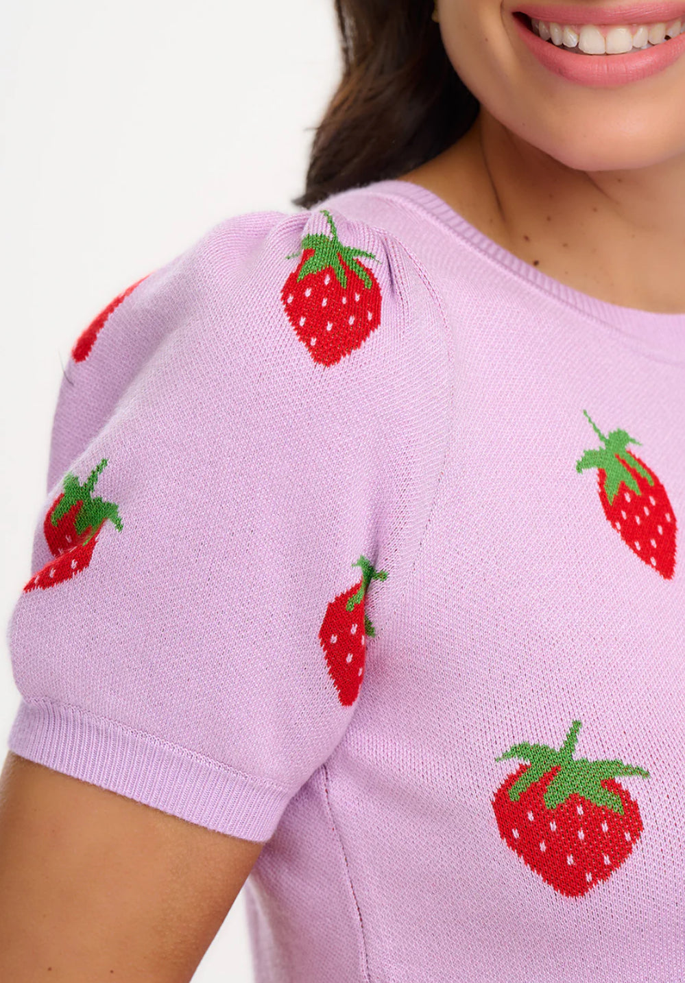Dominique Knit Top - Lilac, Summer Strawberry