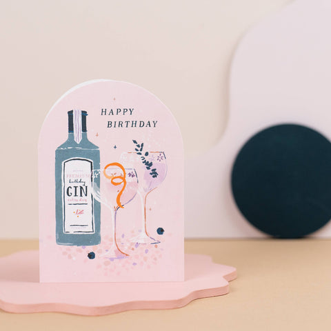 Sister Paper Co. - Happy Birthday Gin Card | Birthday Cards | Cocktail Card